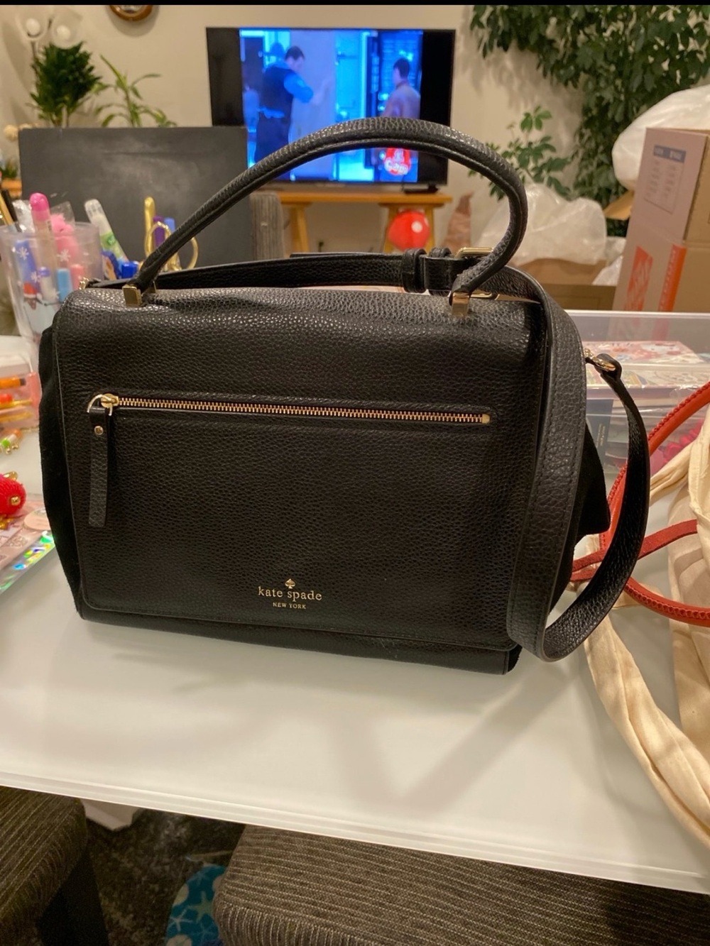 Kate Spade Black Pebbled Leather Satchel